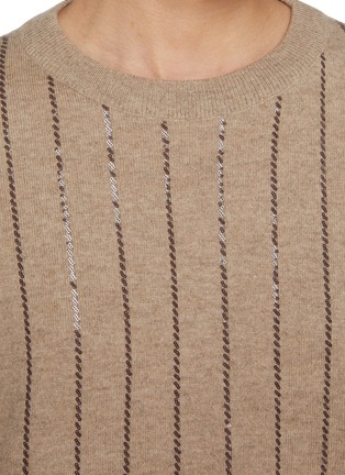  - BRUNELLO CUCINELLI - Sequin Embellished Striped Cashmere Sweater