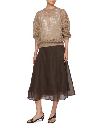 Figure View - Click To Enlarge - BRUNELLO CUCINELLI - Sequin Embellished Open Knit Sweater