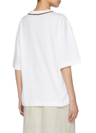 Back View - Click To Enlarge - BRUNELLO CUCINELLI - Monili Embellished Crewneck Cotton T-Shirt