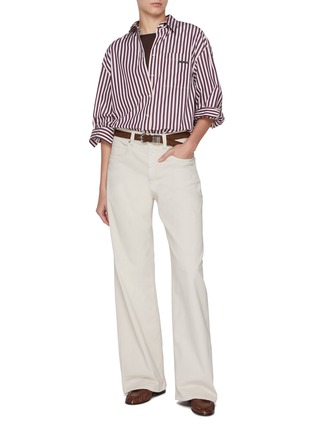 Figure View - Click To Enlarge - BRUNELLO CUCINELLI - Monili Embellished Neck Cashmere Silk Knit Top