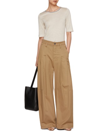 Figure View - Click To Enlarge - BRUNELLO CUCINELLI - Monili Neckline Cashmere Silk Knit Top