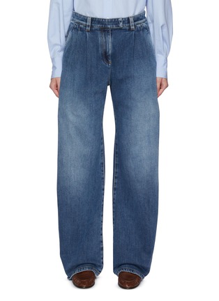 Main View - Click To Enlarge - BRUNELLO CUCINELLI - Pleated Front Dark Wash Jeans
