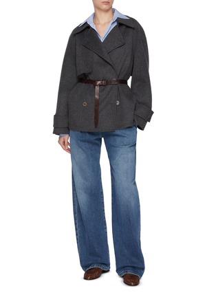 Figure View - Click To Enlarge - BRUNELLO CUCINELLI - Pleated Front Dark Wash Jeans