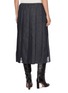 Back View - Click To Enlarge - BRUNELLO CUCINELLI - Pleated Denim Silk Midi Skirt