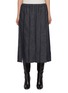 Main View - Click To Enlarge - BRUNELLO CUCINELLI - Pleated Denim Silk Midi Skirt