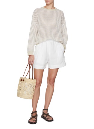 Figure View - Click To Enlarge - BRUNELLO CUCINELLI - Striped Lurex Knit Sweater
