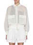 Main View - Click To Enlarge - BRUNELLO CUCINELLI - Sheer Pinstripe Cotton Blouson Jacket
