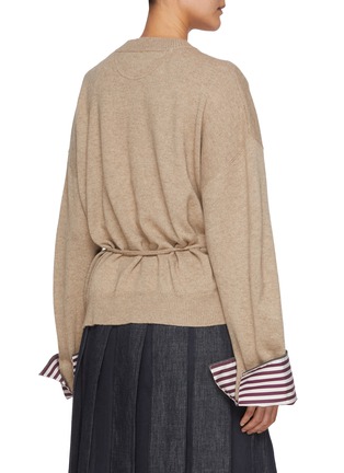 Back View - Click To Enlarge - BRUNELLO CUCINELLI - Tie Waist Cashmere Cotton Cardigan