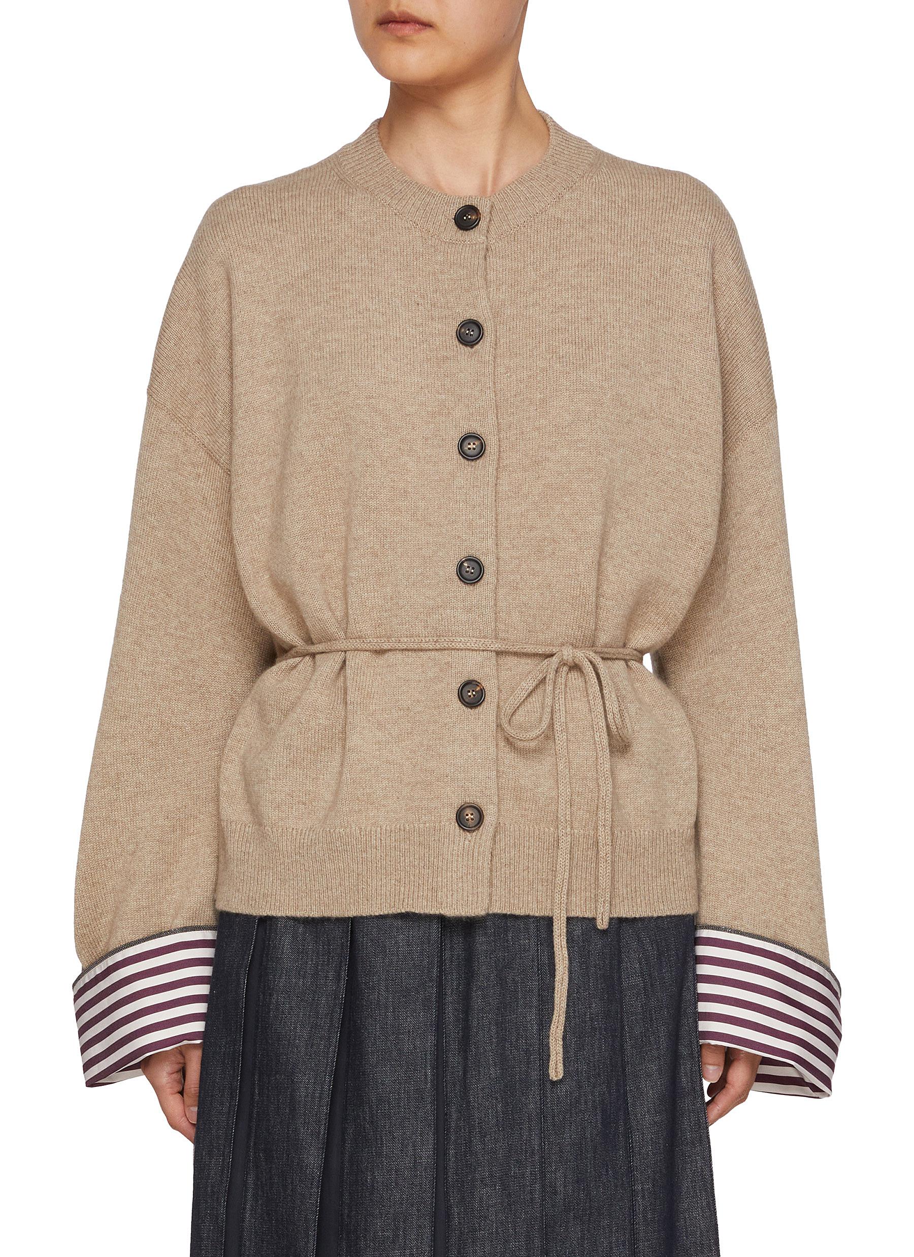 BRUNELLO CUCINELLI | Tie Waist Cashmere Cotton Cardigan