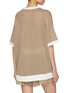 Back View - Click To Enlarge - BRUNELLO CUCINELLI - Logo Embroidered Sequined Linen Silk Knit Top