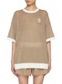 Main View - Click To Enlarge - BRUNELLO CUCINELLI - Logo Embroidered Sequined Linen Silk Knit Top