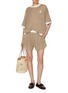 Figure View - Click To Enlarge - BRUNELLO CUCINELLI - Logo Embroidered Sequined Linen Silk Knit Top