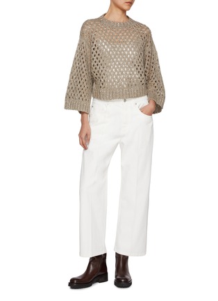 Figure View - Click To Enlarge - BRUNELLO CUCINELLI - Monili Embellished Straight Leg Jeans