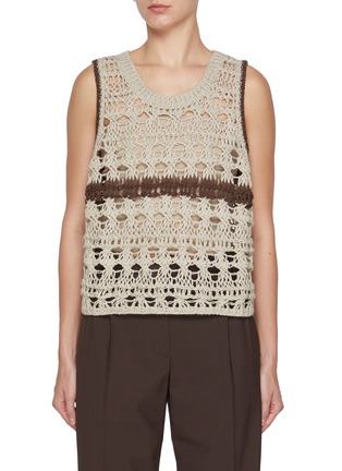 Main View - Click To Enlarge - BRUNELLO CUCINELLI - Hollow Knit Top