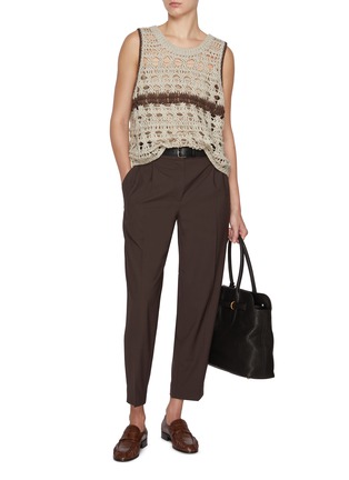 Figure View - Click To Enlarge - BRUNELLO CUCINELLI - Hollow Knit Top