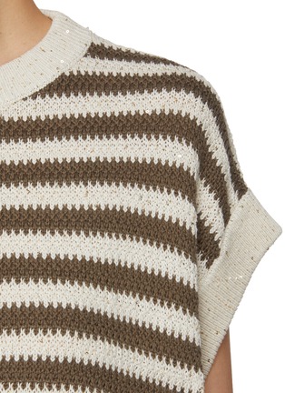  - BRUNELLO CUCINELLI - Sequined Striped Knit Top