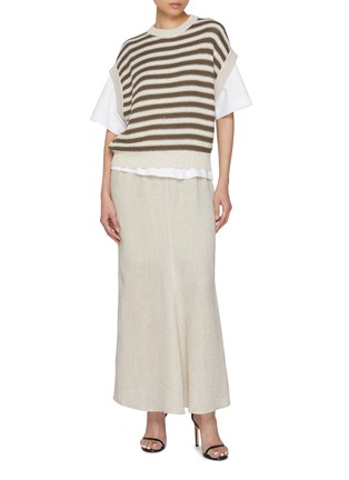 Figure View - Click To Enlarge - BRUNELLO CUCINELLI - Sequined Striped Knit Top