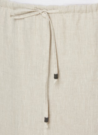  - BRUNELLO CUCINELLI - Drawstring Elasticated Waist Linen Maxi Skirt