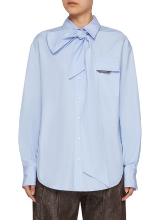 Main View - Click To Enlarge - BRUNELLO CUCINELLI - Bow Tie Monili Embellished Pocket Shirt