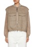 Main View - Click To Enlarge - BRUNELLO CUCINELLI - Zip Up Cap Sleeve Wool Gilet
