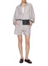 Figure View - Click To Enlarge - BRUNELLO CUCINELLI - Quarter Sleeve Linen Button Up Shirt