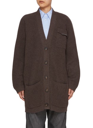 Main View - Click To Enlarge - BRUNELLO CUCINELLI - Monili Embellished Pocket Cashmere Cardigan