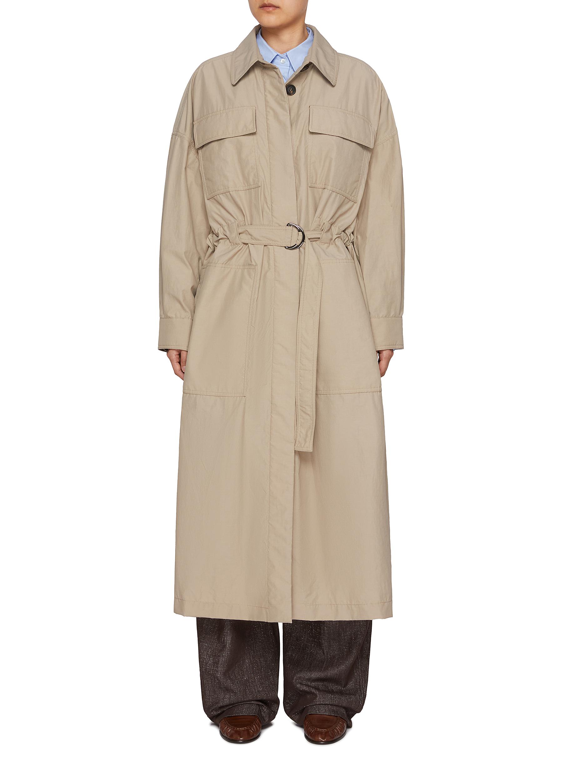BRUNELLO CUCINELLI | Monili Back Tab Belted Long Coat