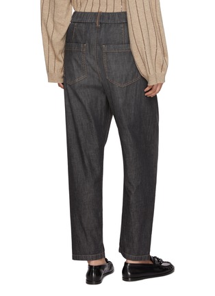 Back View - Click To Enlarge - BRUNELLO CUCINELLI - Carrot Leg Dark Wash Jeans