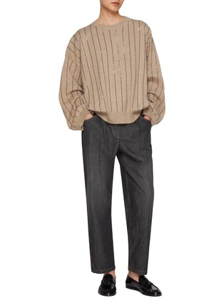Figure View - Click To Enlarge - BRUNELLO CUCINELLI - Carrot Leg Dark Wash Jeans
