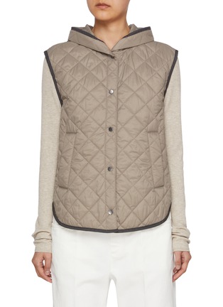 Main View - Click To Enlarge - BRUNELLO CUCINELLI - Quilted Hooded Puffer Gilet