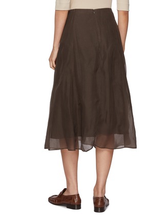 Back View - Click To Enlarge - BRUNELLO CUCINELLI - Sheer Silk Midi Skirt