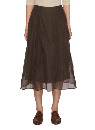 Main View - Click To Enlarge - BRUNELLO CUCINELLI - Sheer Silk Midi Skirt