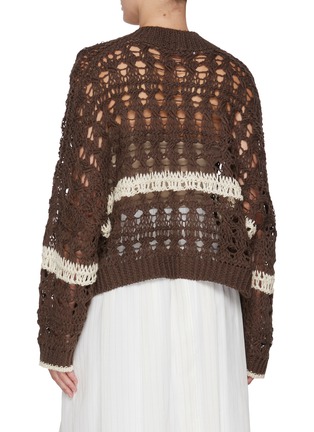 Back View - Click To Enlarge - BRUNELLO CUCINELLI - V-Neck Open Knit Cardigan