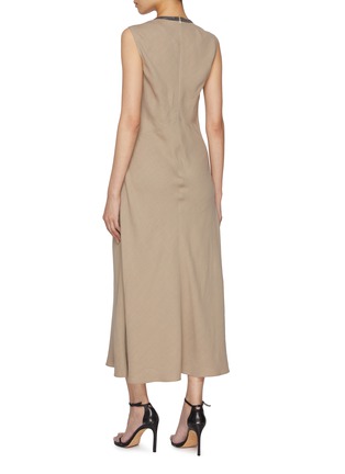 Back View - Click To Enlarge - BRUNELLO CUCINELLI - Monili Neckline Flared Dress