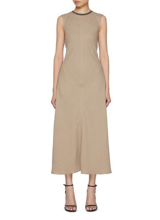 Main View - Click To Enlarge - BRUNELLO CUCINELLI - Monili Neckline Flared Dress