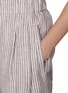  - BRUNELLO CUCINELLI - Elasticated Waist Striped Linen Bermuda Shorts