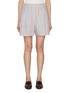 Main View - Click To Enlarge - BRUNELLO CUCINELLI - Elasticated Waist Striped Linen Bermuda Shorts