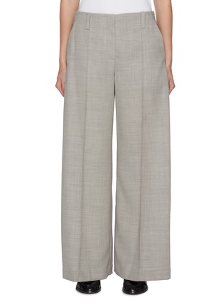 Main View - Click To Enlarge - BRUNELLO CUCINELLI - Monili Embellished Belt Loop Wide Leg Wool Pants