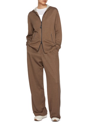 Figure View - Click To Enlarge - BRUNELLO CUCINELLI - Hooded Cotton Blend Travel Jacket