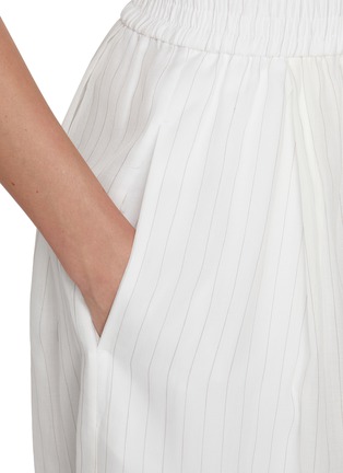  - BRUNELLO CUCINELLI - Sheer Pinstripe Gathered Cotton Midi Skirt