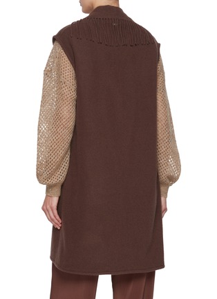 Back View - Click To Enlarge - HERNO - Fringed Open Front Gilet