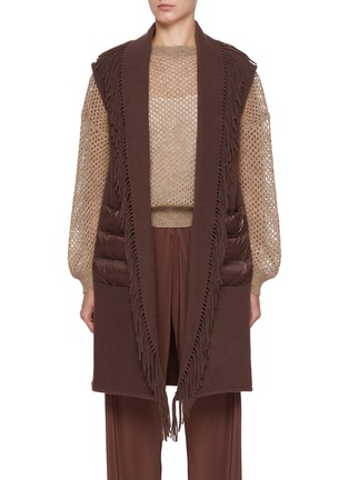 Main View - Click To Enlarge - HERNO - Fringed Open Front Gilet