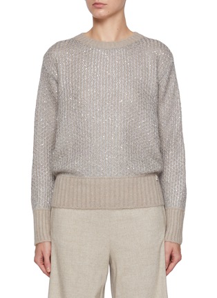 Main View - Click To Enlarge - HERNO - Sequin Knit Sweater
