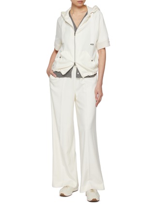 Figure View - Click To Enlarge - HERNO - Silk Cashmere Blend Drawstring Pants