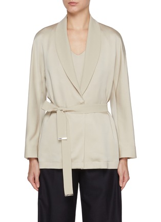 Main View - Click To Enlarge - HERNO - Open Front Belted Cardigan