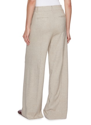 Back View - Click To Enlarge - HERNO - Wide Leg Flannel Pants