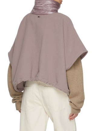 Back View - Click To Enlarge - HERNO - Puff Pocket Zip Up Wool Cashmere Poncho