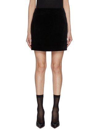 Main View - Click To Enlarge - BLAZÉ MILANO - Jealousy Coci Cotton Velvet Mini Skirt
