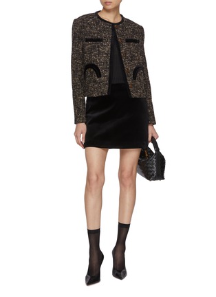 Figure View - Click To Enlarge - BLAZÉ MILANO - Jealousy Coci Cotton Velvet Mini Skirt