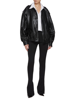Figure View - Click To Enlarge - BLAZÉ MILANO - Emera Charlie Leather Bomber Jacket